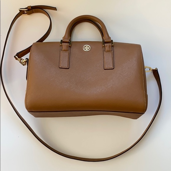 Tory Burch Handbags - Tory Burch Robinson Saffiano Tiger’s Eye Bag